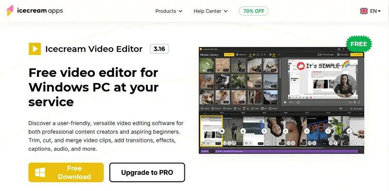 Icecream Video Editor download page