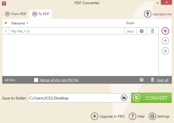 Convert DOCX to PDF with Icecream PDF Converter Step 2