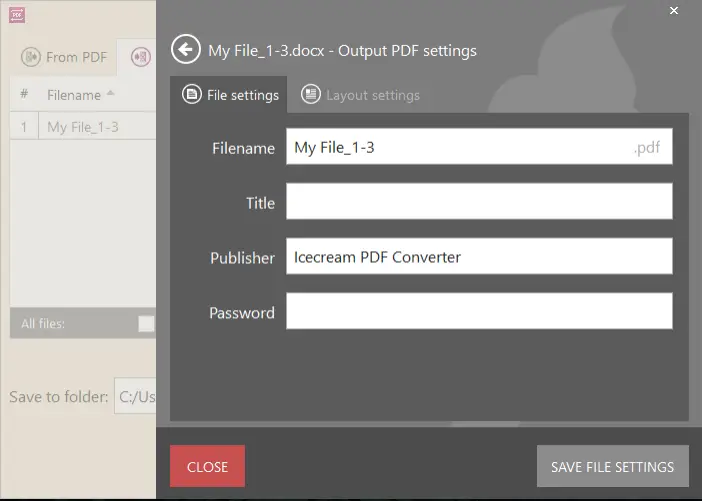 Icecream PDF Converter で DOCX を PDF に変換するステップ 3