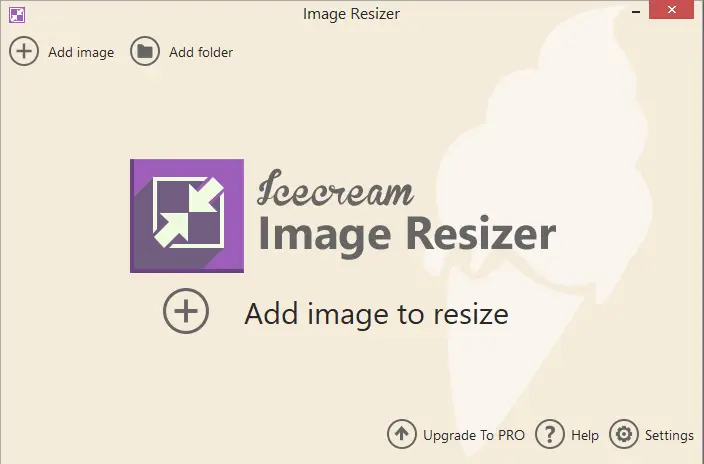 Icecream Image Resizer - program interface