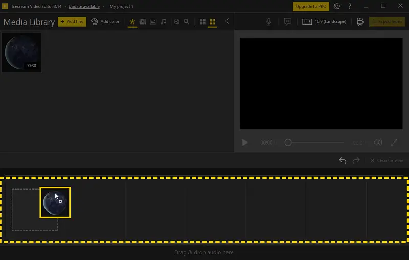 Adding clips to Icecream Video Editor