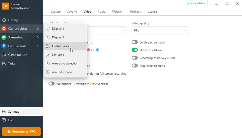 How to screen record on Dell laptop -  Step 3. Choose the area