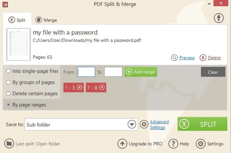 Split PDF pages in Icecream PDF Split & Merge