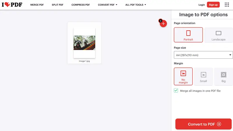 PNG to PDF online converter