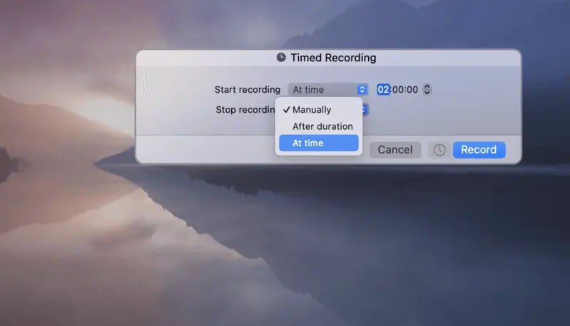 Record screen on Mac with video timer