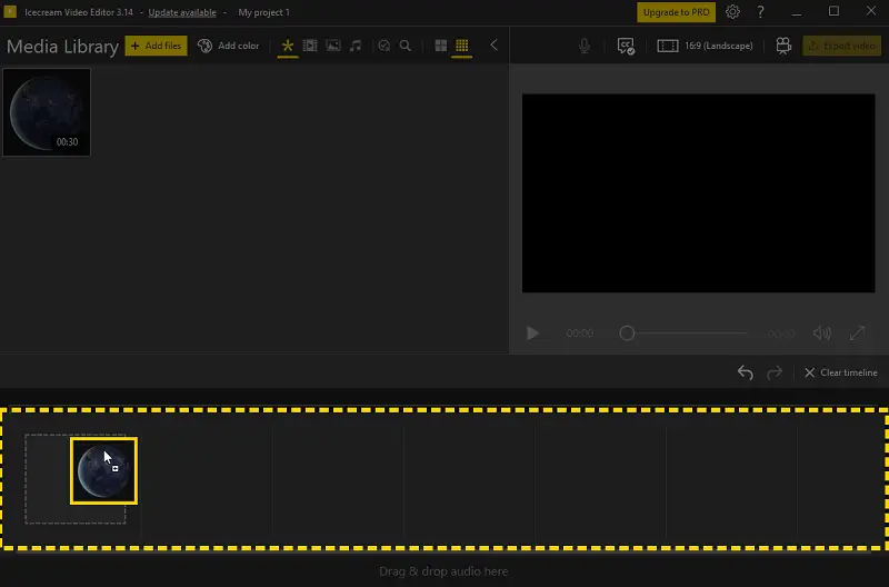 Add video to timeline of free video editing software