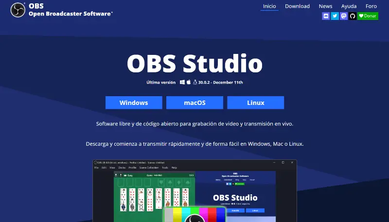 OBS Studio - Página web oficial