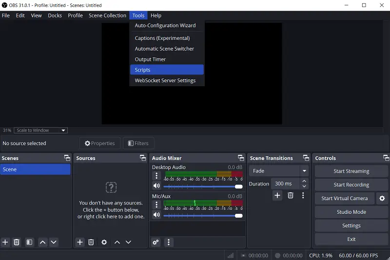 Schedule recording Tools menu Schedule recording Tools menu