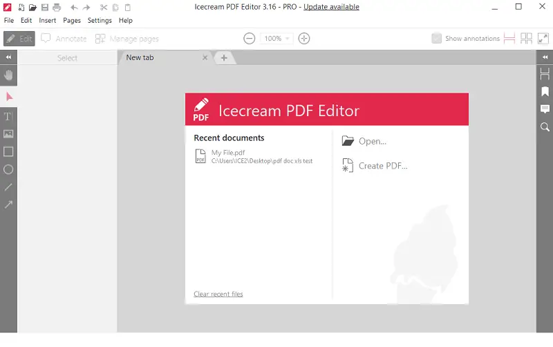 Как открыть файл PDF для рисования в Icecream PDF Editor