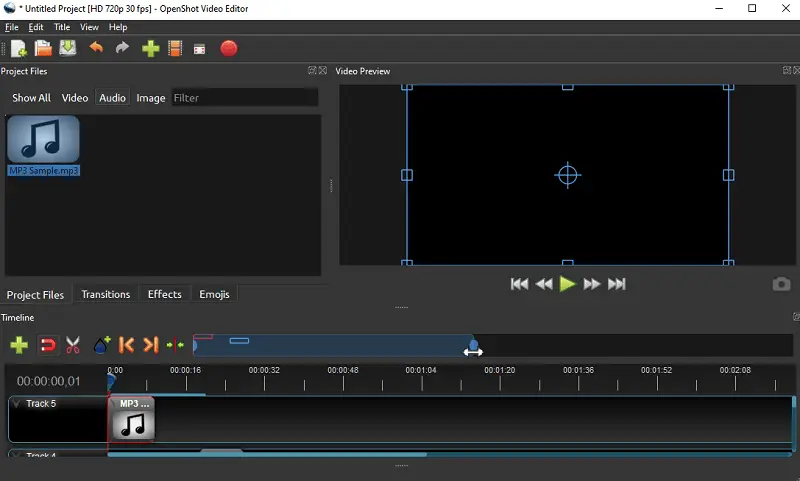 OpenShot - audio editing