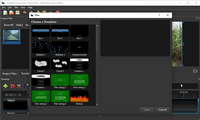 OpenShot templates