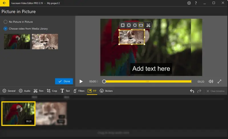 How to overlay a video on a video