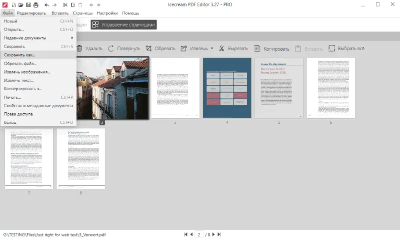 Как добавить и сохранить страницы в PDF в редакторе Icecream PDF Editor