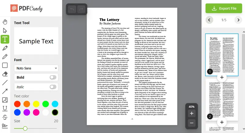 Document preview in an online PDF editor Document preview in an online PDF editor