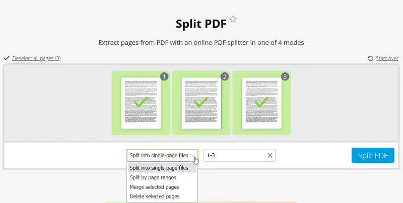 PDF Candy 3. Split