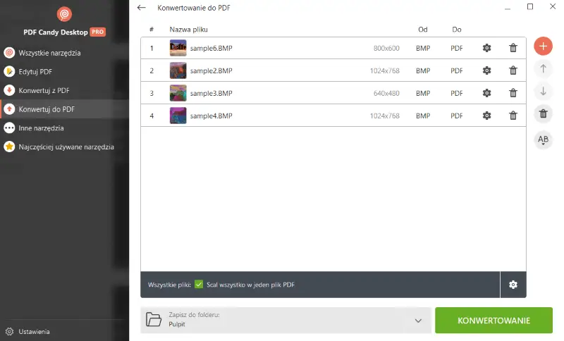 Jak dodać BMP do konwersji do PDF w PDF Candy Desktop