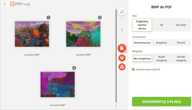 PDF Candy - zamień BMP w PDF