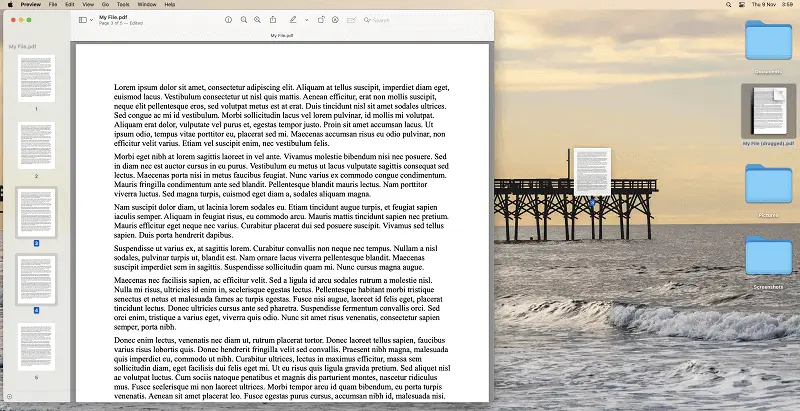 Using Preview to split PDF files on macOS