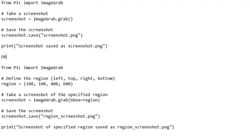 Python code to screenshot on Dell