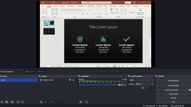 How to record audio on PowerPoint with OBS