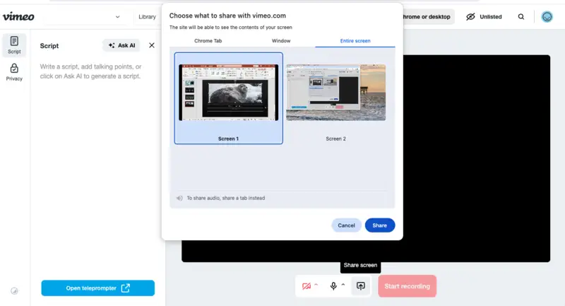Put audio or voice over the PowerPoint presentation with Vimeo