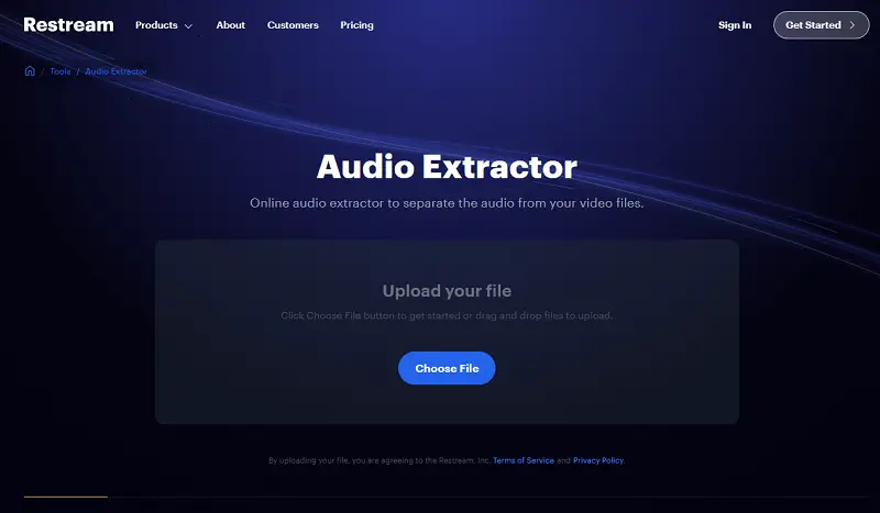 Website interface of Restream Website interface of Restream