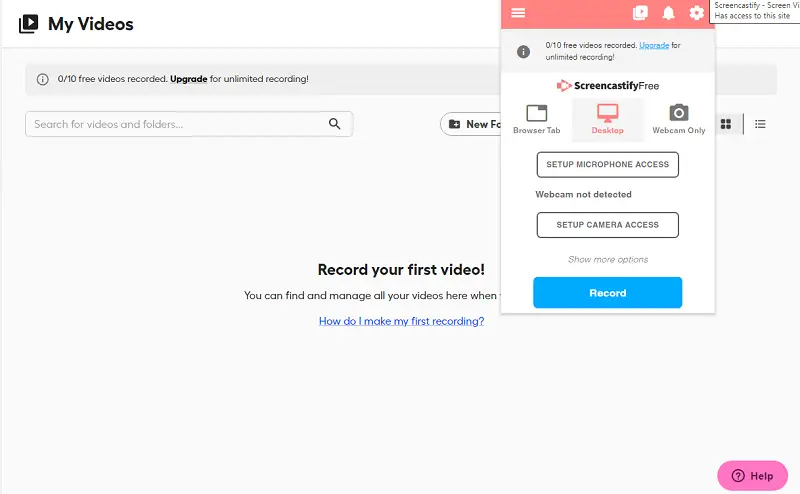 Create video tutorial with Screencastify