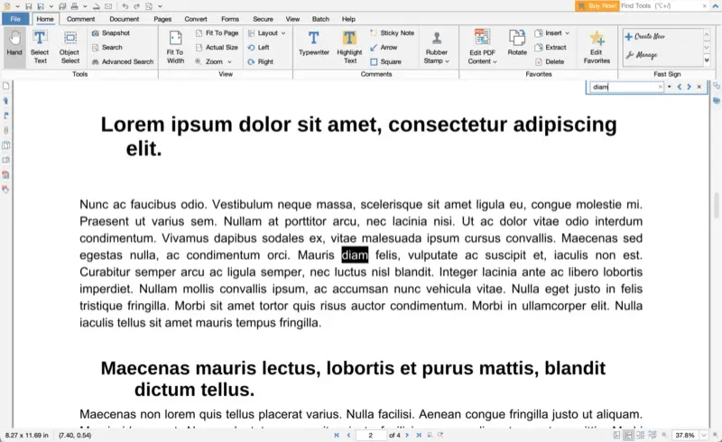 Search words in PDF with PDF Studio