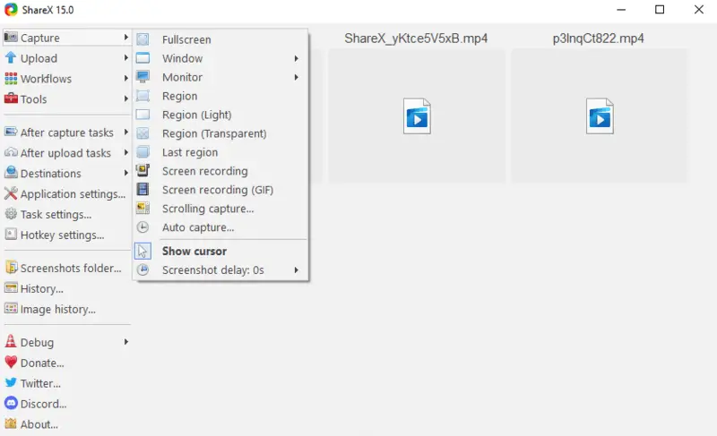 Free screenshot tool for Windows - ShareX