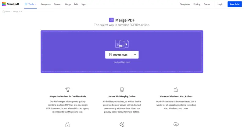 Finding an online PDF merger