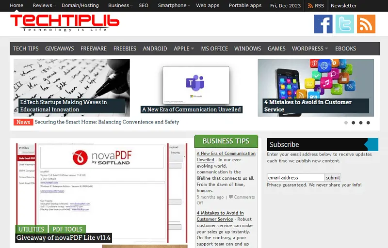 TechTipLib software giveaways and tech tips
