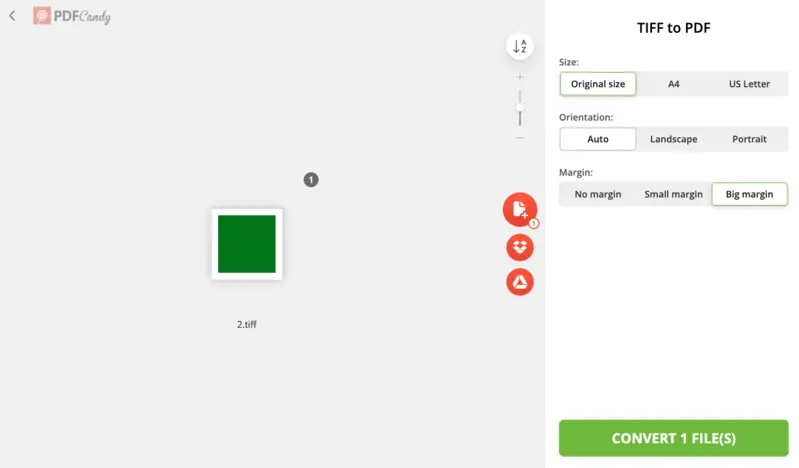 Бесплатный онлайн конвертер TIFF в PDF - сайт PDF Candy