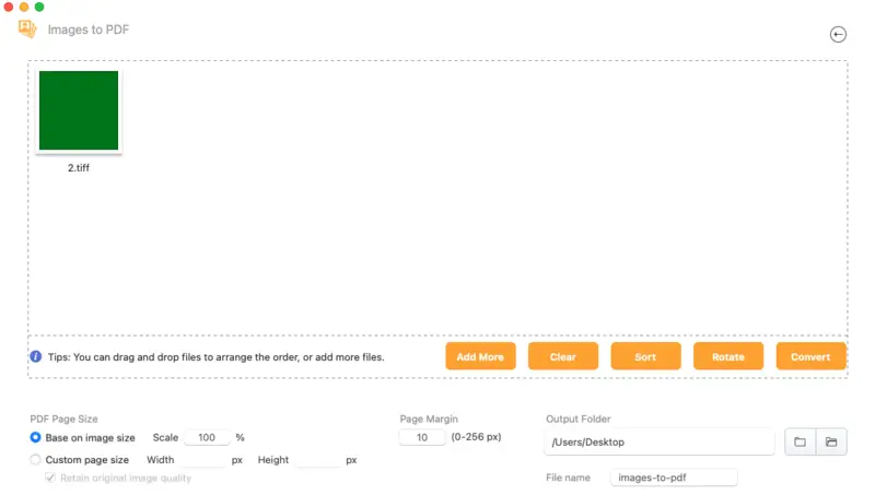 Конвертер изображений TIFF в PDF Clever PDF для macOS