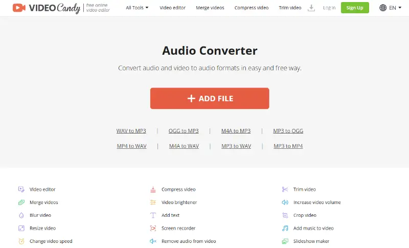 Online MP3 converter by Video Candy
