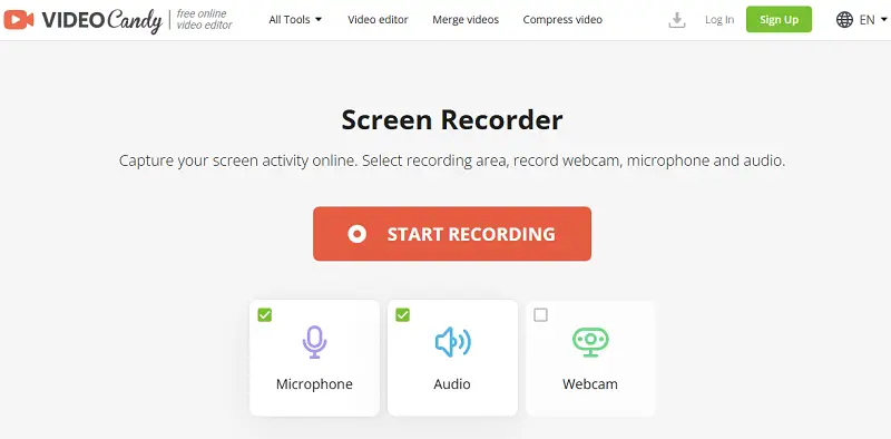 Online instrument for screen recording