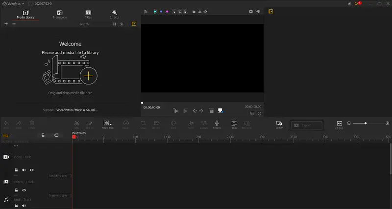 VideoProc Vlogger interface VideoProc Vlogger interface