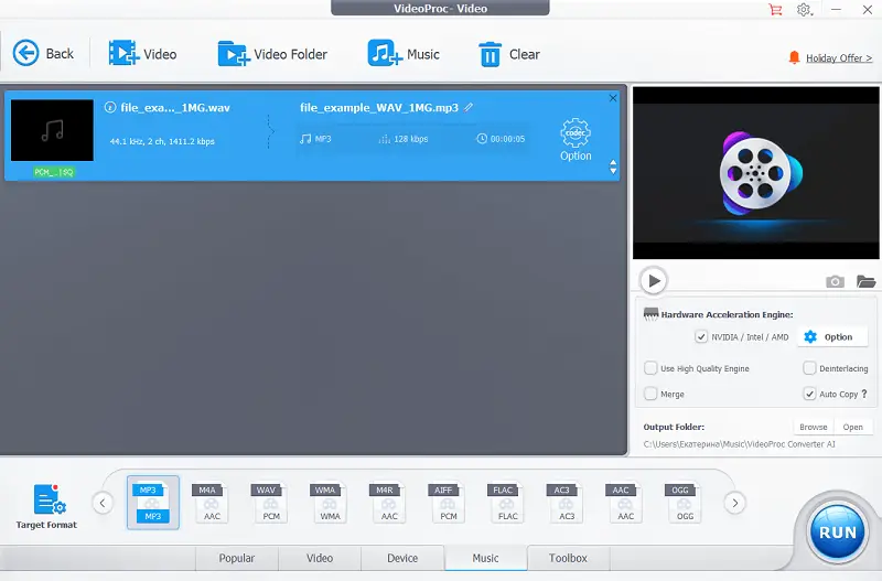 VideoProc converter to MP3 format VideoProc converter to MP3 format