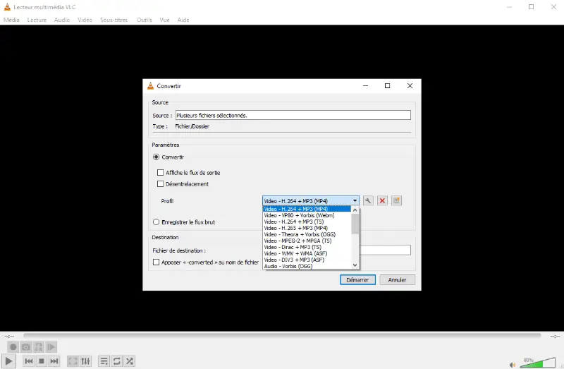 VLC Media Player pour la conversion vidéo