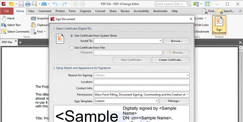 Signature form