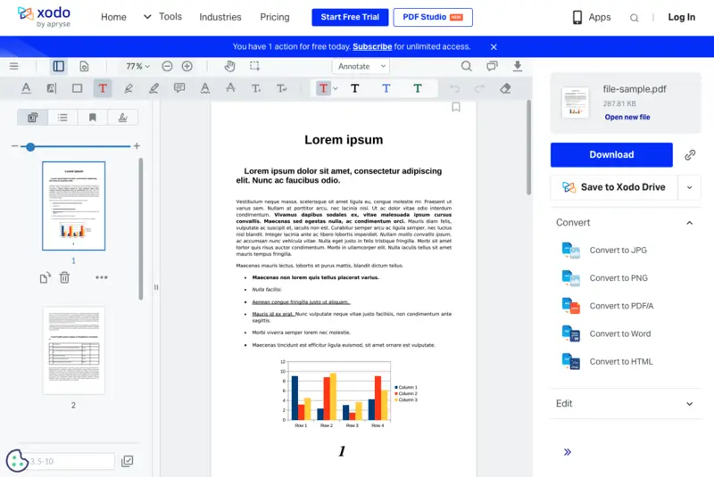 Как открыть PDF онлайн в редакторе Xodo