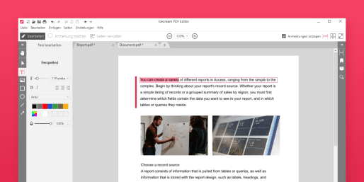 Text und Objekte bearbeiten