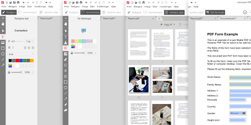 Redigera PDF-filer i 4 lägen