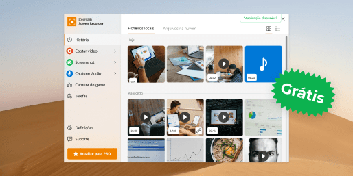 Gravador de ecrã para PC gratuito 