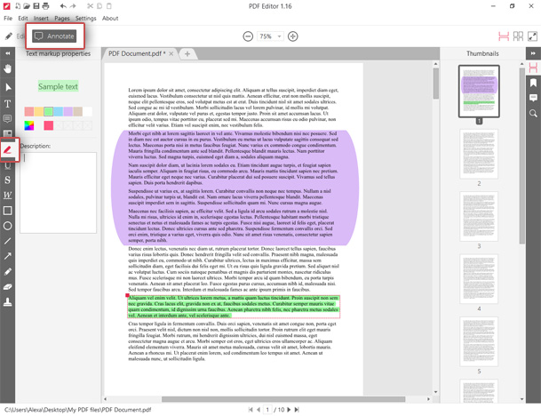 Highlight PDF text