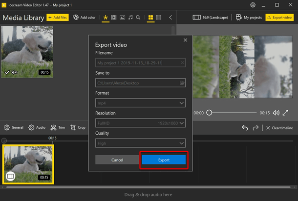 Save rotated video Save rotated video