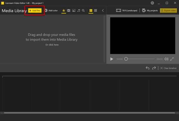 Add videos to Icecream Video Editor