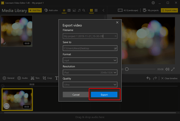 Export button Export button