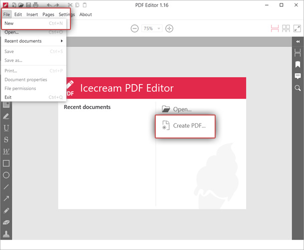 Create a PDF with Icecream PDF Editor
