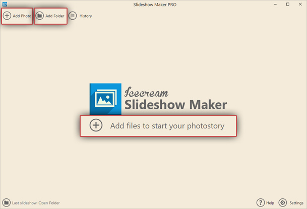 Add images to Windows slideshow maker