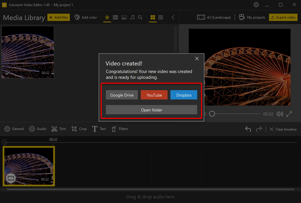 Output video options